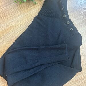 Ann Taylor Black Button-Up Blouse